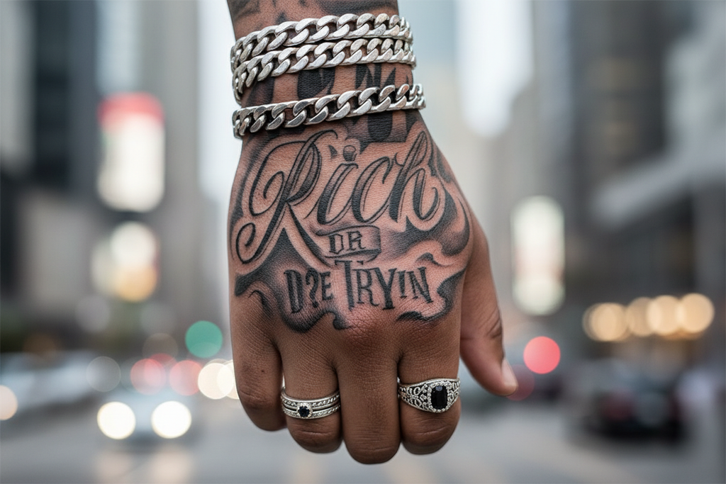 Hand Tattoo Close-Up Front