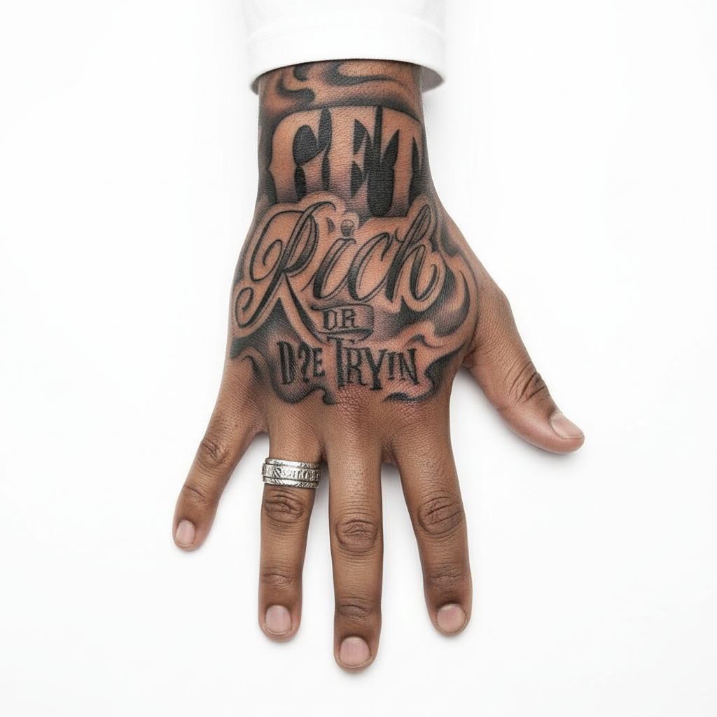 Hand Tattoo Top View