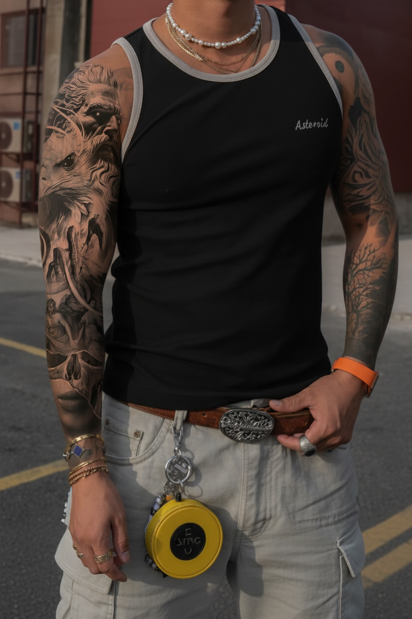 Mythology Sleeve Asian Model Close-Up